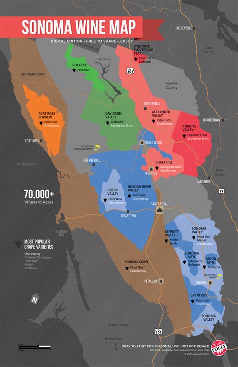 Sonoma Wine Map (Poster) | Wine Folly