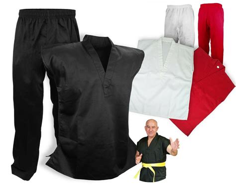 Sleeveless Martial Arts Uniform Gi Set Karate Taekwondo Kimono (Red,5) - Walmart.com - Walmart.com