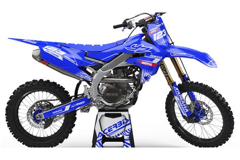 Custom dirt bike Graphics kit YAMAHA MOTUL BLUE and WHITE | custom-graphics-mx