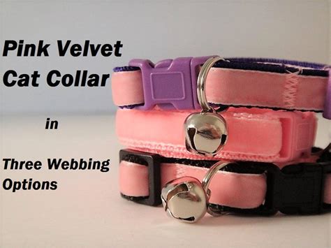 Pink Velvet Cat Collar Kitten Collar Girl or Boy Cat - Etsy