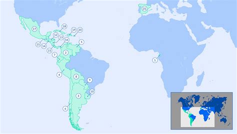 The Map Of Spanish Speaking Countries - Bobine Stephani