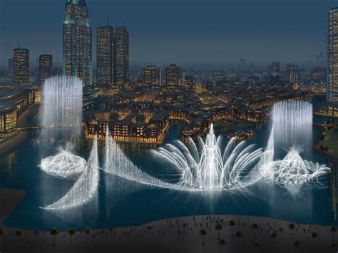 Dubai Fountain, The Dancing Water Fountain – UAE - Traveldigg.com