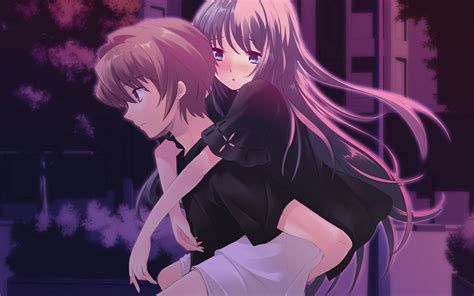 Wallpaper Background Cute Anime Couple | HD Wallpaper For Desktop And Gadget