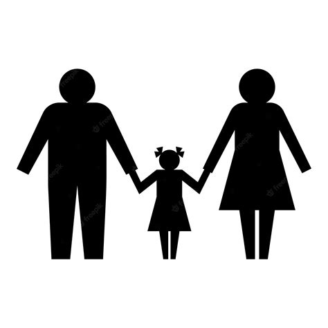 Premium Vector | Family icon Black silhouette