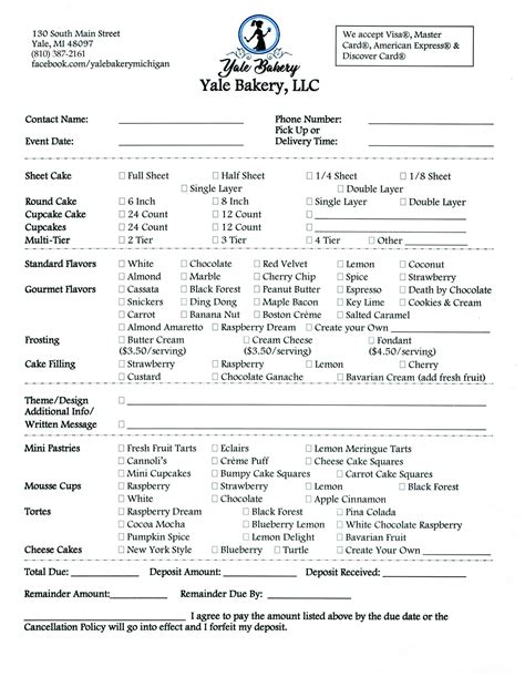 Printable Costco Cake Order Form - Printable Templates