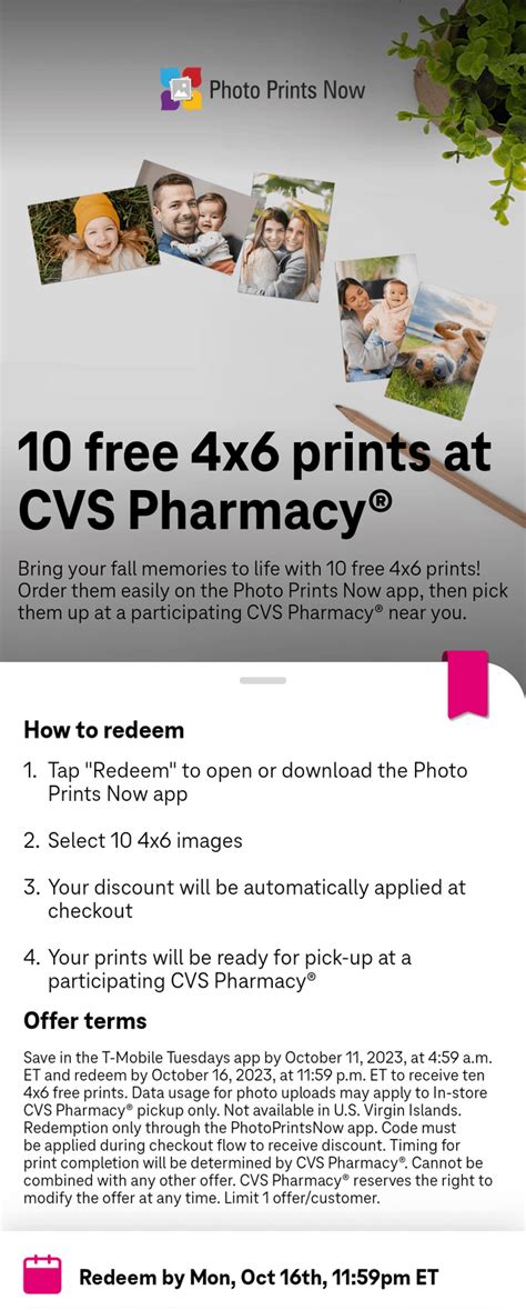 Photo Prints Now - 10 free 4x6 prints at CVS Pharmacy : r/freebies