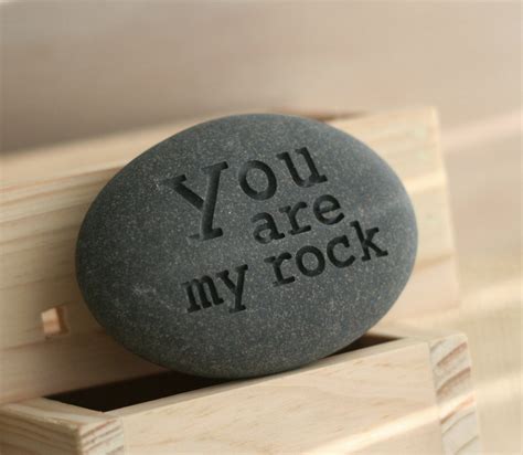 You are my Rock READY TO SHIP engraved stone gift