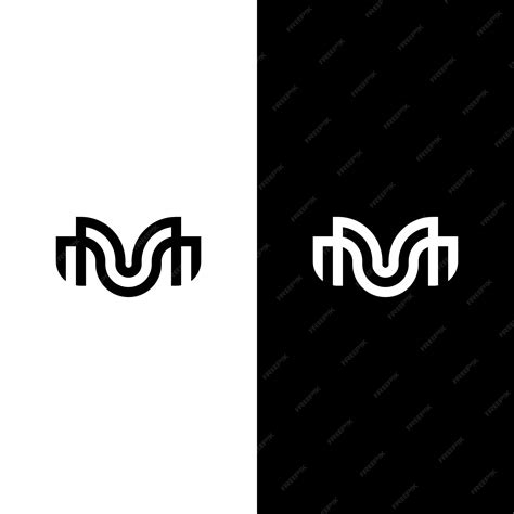 Premium Vector | Mm letter monogram logo in black and white