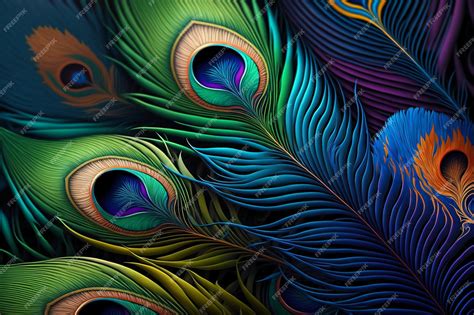 Premium Photo | Many of colorful peacock feathers