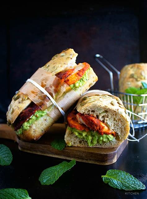 Avocado Tandoori Chicken Sandwich - NISH KITCHEN