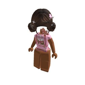 Roblox Girl Avatar with Pink Shirt and Brown Pants