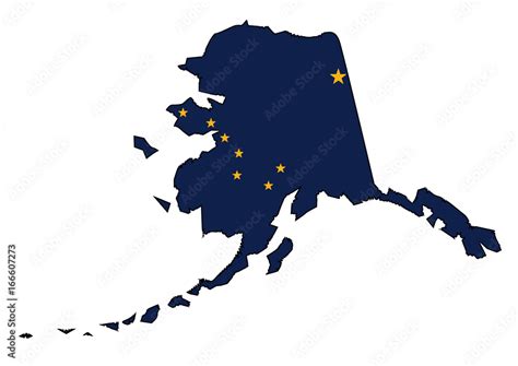 Alaska State Outline Map and Flag Stock Vector | Adobe Stock