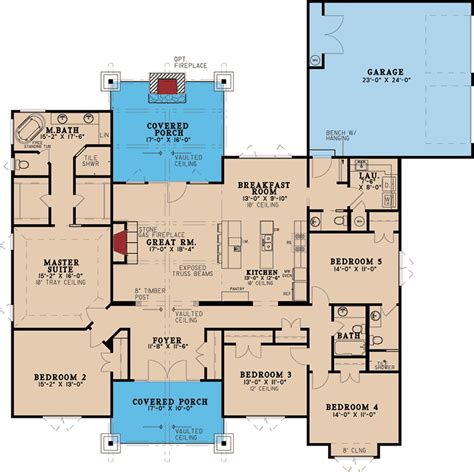 5 Bedroom 1 Floor House Plans - floorplans.click