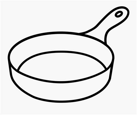 Line Drawing Frying Pan , Free Transparent Clipart - ClipartKey