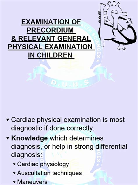 Examination of Precordium Along With Relevant General Physical Examination in Children ...