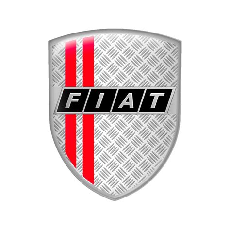 Fiat Shield Domed Emblem Grey Metal Effect | Domed Emblems | Stickers | X-Sticker