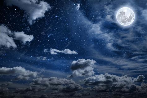 Download Hefty Cloud Starr Night Sky Moon Wallpaper | Wallpapers.com