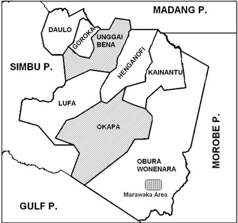 Map of Eastern Highlands Province of Papua New Guinea showing Local ...