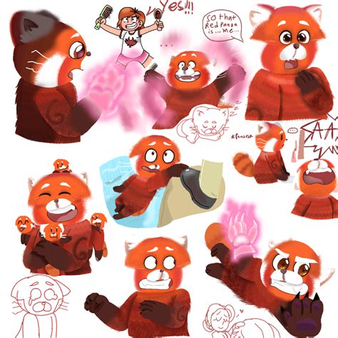 Turning red doodles red panda mei by Redgirl102 on DeviantArt