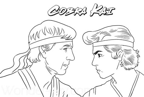 Johnny and Miguel Cobra Kai Coloring Page - Free Printable Coloring Pages for Kids