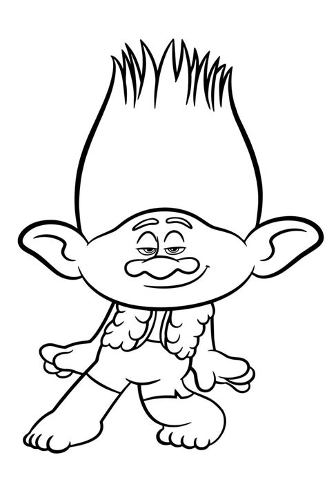 Branch from Trolls coloring page - Download, Print or Color Online for Free