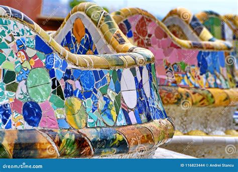 Barcelona - Park Guell Mosaic, Spain Stock Photo - Image of design, europe: 116823444