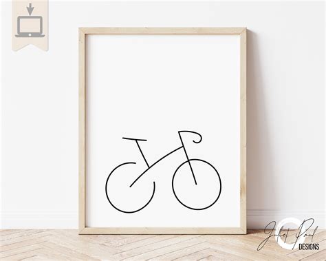 Bicycle Line Drawing Wall Art Printable Minimalist Line Art - Etsy UK