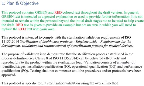 Plan and objective for Ethylene Oxide Sterilization Validation Protocol - Medical Device Academy