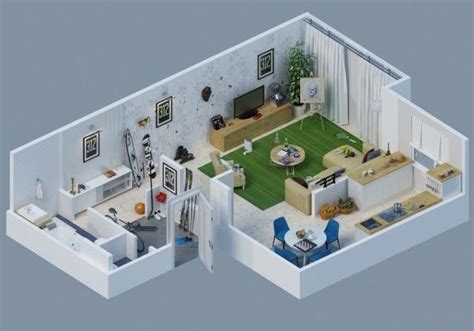 Apartment Designs Shown With Rendered 3D Floor Plans | Floor plan design, Home design software ...