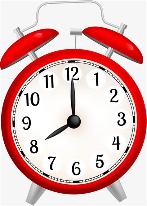 Red Alarm Clock PNG Transparent, Cartoon Red Alarm Clock, Cartoon, Clock, Simple PNG Image For ...