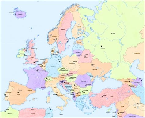 Map Of Europe With Capitals, 52% OFF