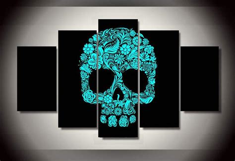 Skull pattern Painting on canvas prints wall art custom