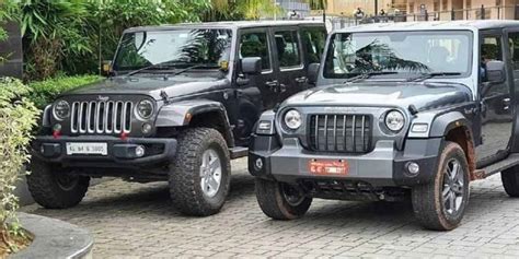 All-New Mahindra Thar & Jeep Wrangler Similarities In Side-By-Side Pics