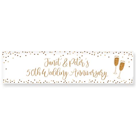 50th Golden Anniversary Personalised Banner -1.2m – Party Packs