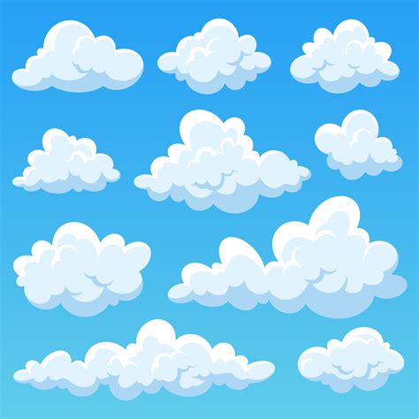 Cartoon clouds in the blue sky, vector collection 10594897 Vector Art at Vecteezy