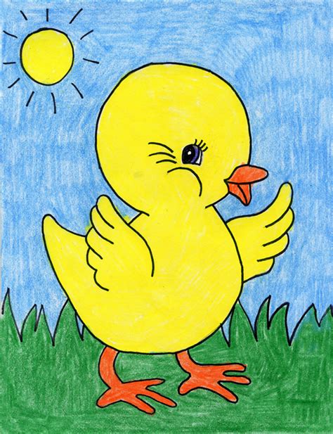 Draw a Baby Chick · Art Projects for Kids