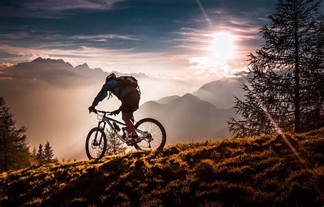 HD wallpaper: nature, bicycle, mountain bikes, one person, real people, sky | Wallpaper Flare