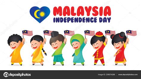 Malaysia National Independence Day Illustration Cute Cartoon Character ...