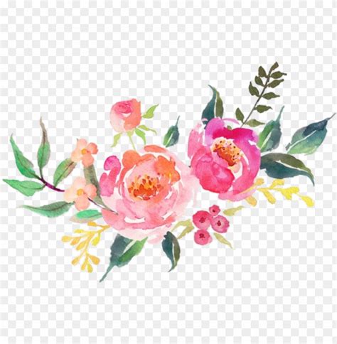 flower sticker - watercolor flowers clipart transparent PNG image with ...