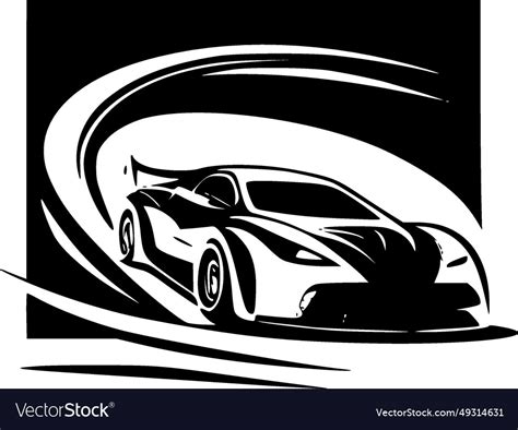 Racing - black and white Royalty Free Vector Image