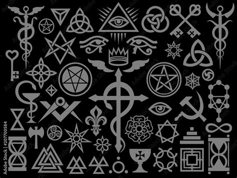 Medieval Occult Signs And Magic Stamps, Sigils, Locks, Knots. Mystic ...