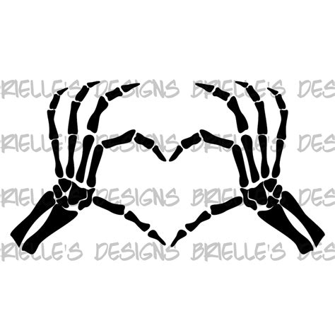 Skeleton Heart Hand SVG File Halloween Love Spooky Bones - Etsy