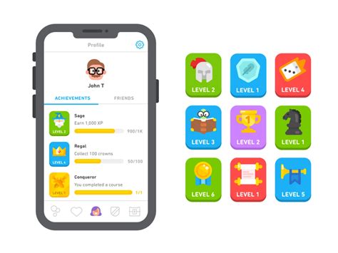 New Duolingo Achievements | Kids app design, App interface design, Duolingo