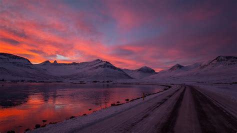 Sunset Beach Snow Mountains, HD Nature, 4k Wallpapers, Images, Backgrounds, Photos and Pictures