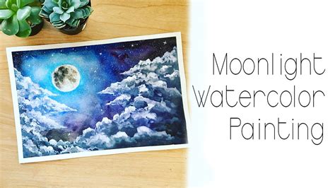 Moonlight Watercolor Painting - YouTube