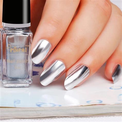 6ml Silver Mirror Nail Polish Plating Silver Paste Metal Color Mirror Silver Base Coat for Nail ...