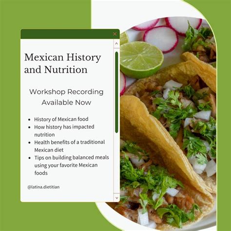 Mexican History and Nutrition Workshop Recording - Nutrition con Sabor - Latina Dietitian