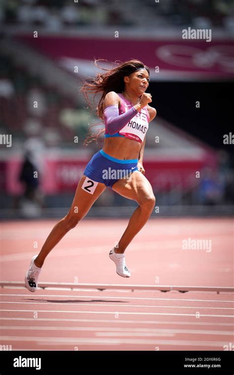 Gabrielle Thomas participated in the 200 m semifinal of the 2020 Tokyo Olympics Games Stock ...