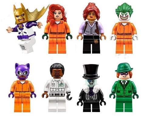 8pcs Penguin Prison Poison Ivy Joker Riddler Catwoman Minifigures Fit Lego Batman Movie Villains