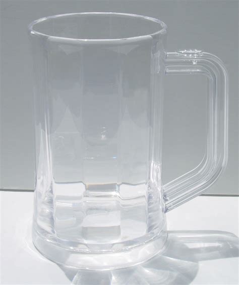 Clear Plastic Beer Mugs Set of 6 Steins Glasses 16 oz Glass Cup Beer ...